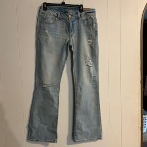 NWT American Eagle Kick Boot Ripped Jeans size 12 Regular  Destroy Stretch